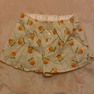 PINK Victoria’s Secret Button Boxer Peach Shorts